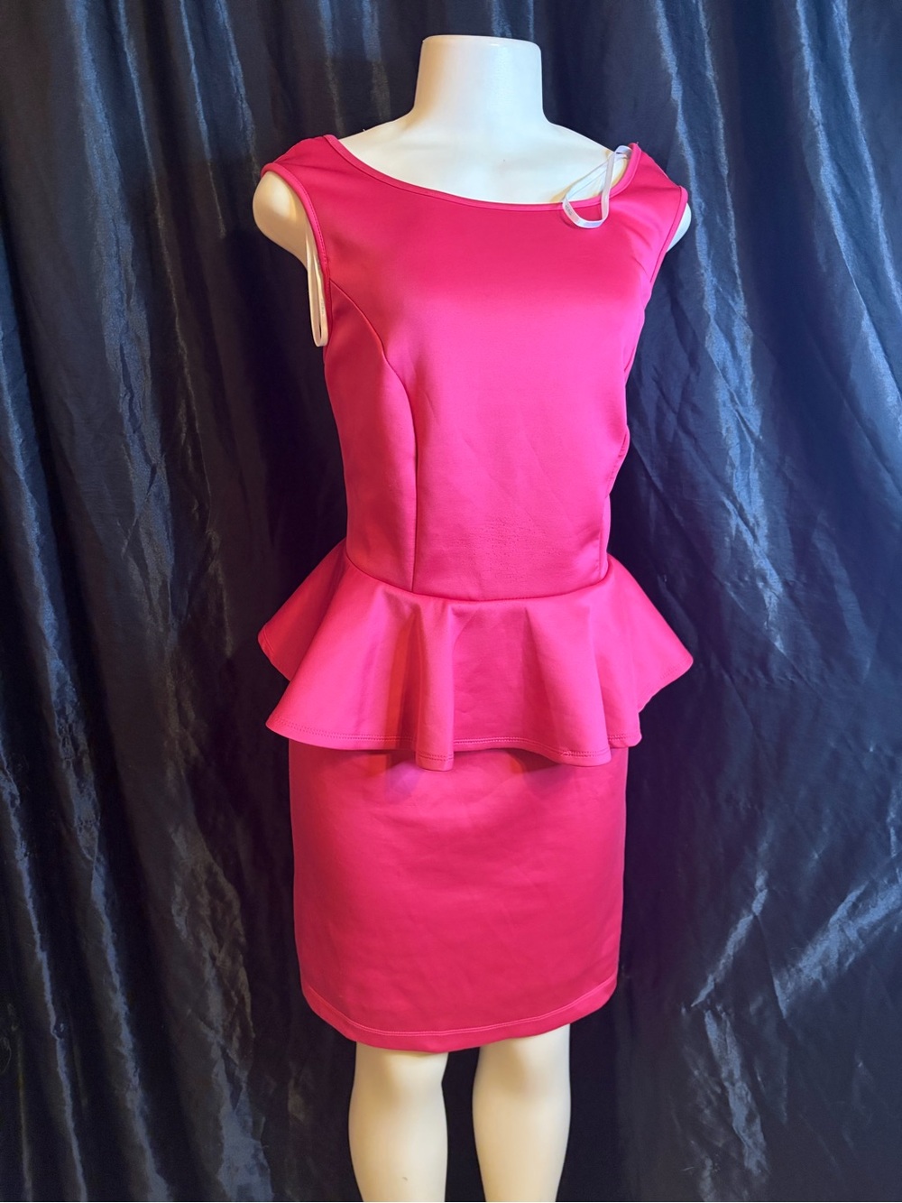 Snap Hot Pink Peplum Sheath Dress